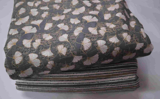 Screen Printed Pure Cotton Fabric Set  ( Top and bottom 2.5 meter each )