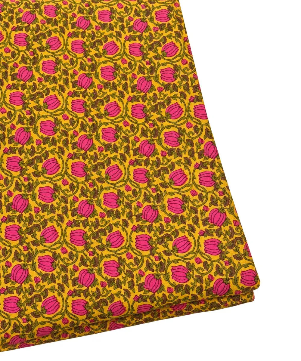 Jaipuri Floral Screen Printed Cotton Fabrics