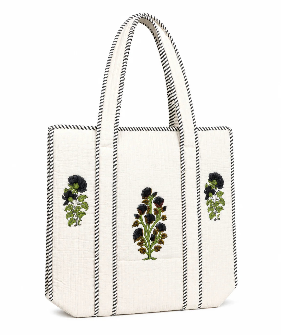 16 Inch Handblock Cotton Printed Fabric Tote Bag – Stylish & Spacious Everyday Carry Bag