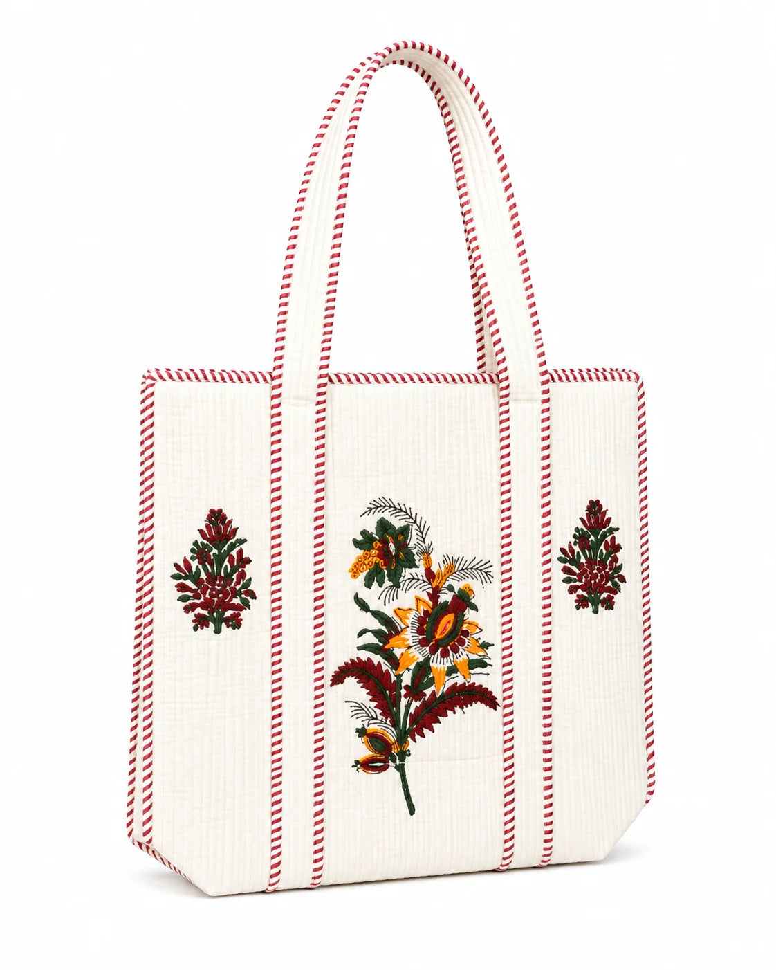 16 Inch Handblock Cotton Printed Fabric Tote Bag – Stylish & Spacious Everyday Carry Bag