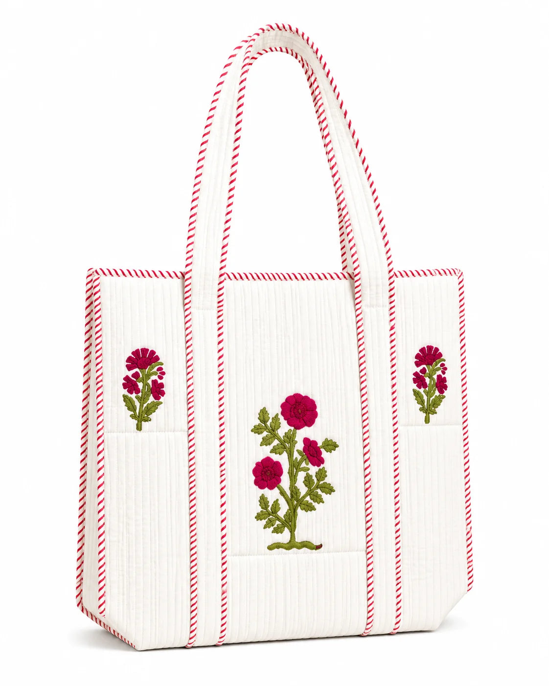 16 Inch Handblock Cotton Printed Fabric Tote Bag – Stylish & Spacious Everyday Carry Bag