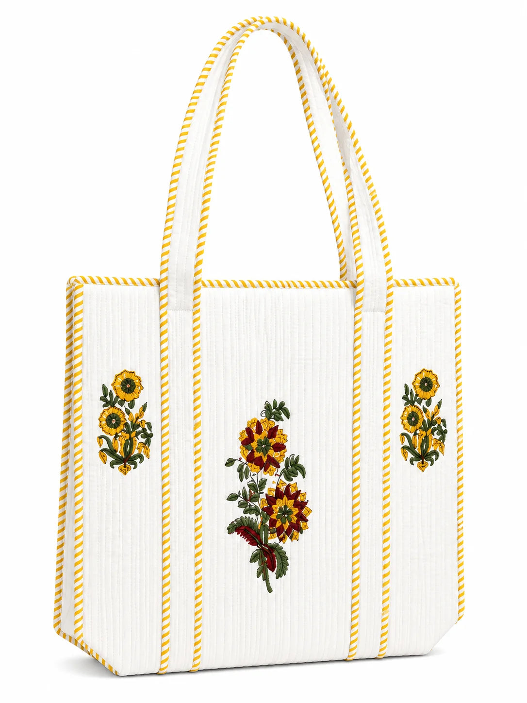 16 Inch Handblock Cotton Printed Fabric Tote Bag – Stylish & Spacious Everyday Carry Bag