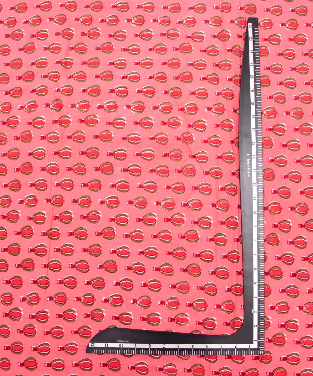 Jaipuri Screen Rose Pink Kids Printed Pure Cotton fabric