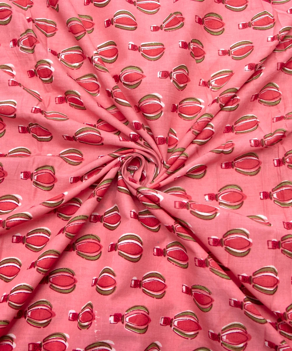 Jaipuri Screen Rose Pink Kids Printed Pure Cotton fabric