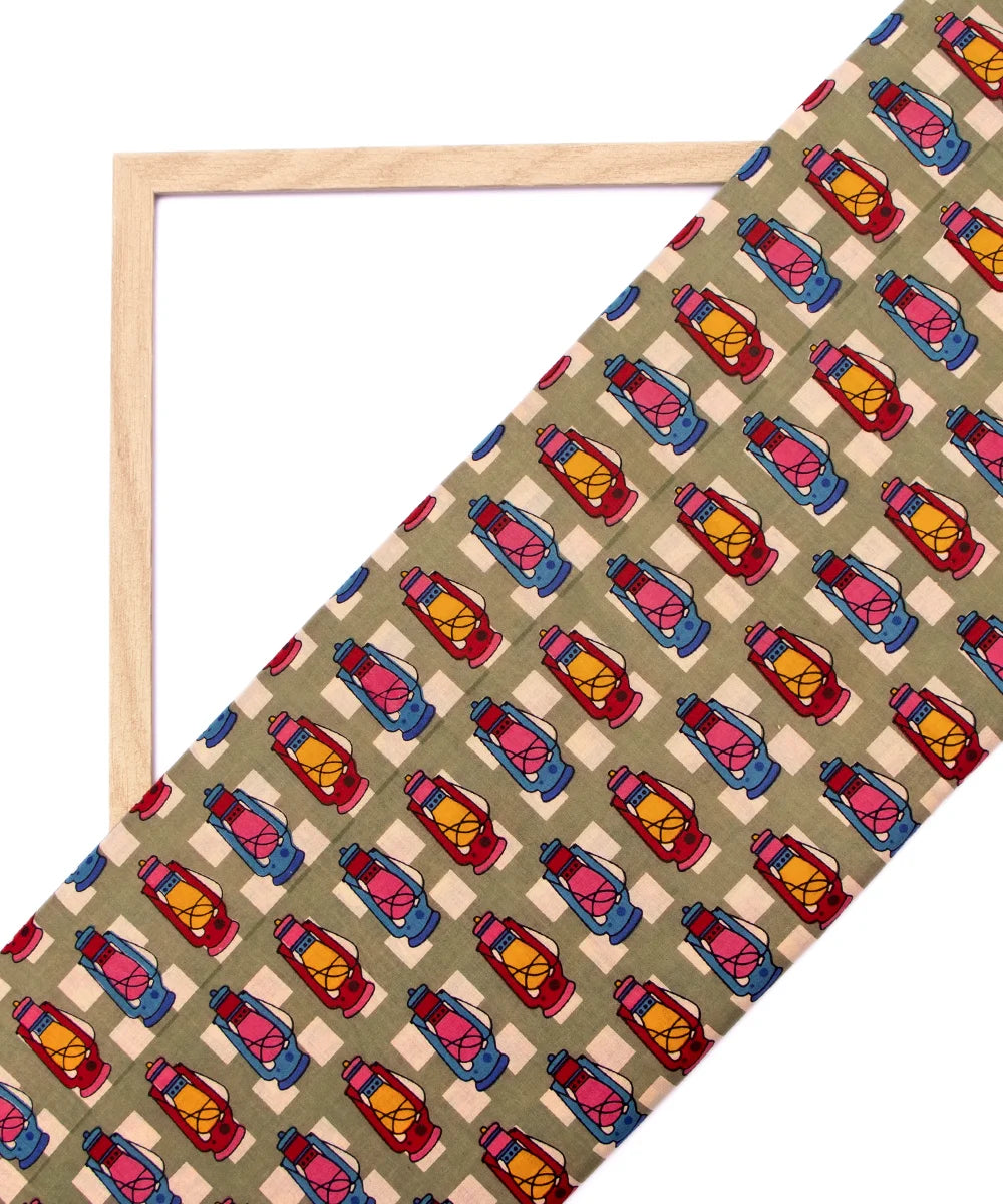 Jaipuri Screen Lamp Kids Printed Pure Cotton fabric