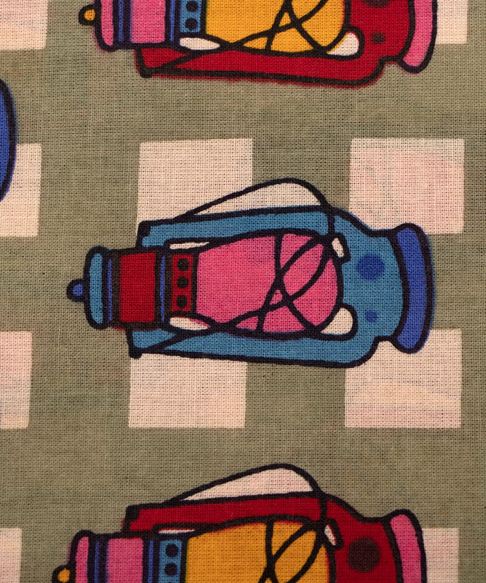 Jaipuri Screen Lamp Kids Printed Pure Cotton fabric