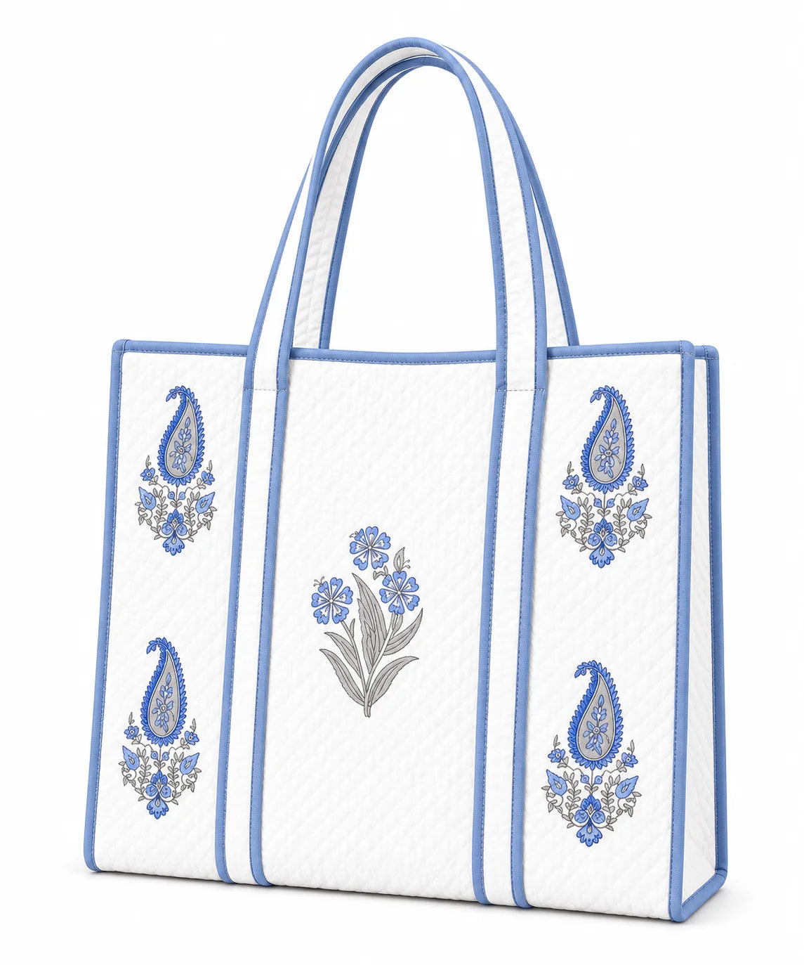 18 Inch Handblock Cotton Printed Fabric Tote Bag – Stylish & Spacious Everyday Carry Bag