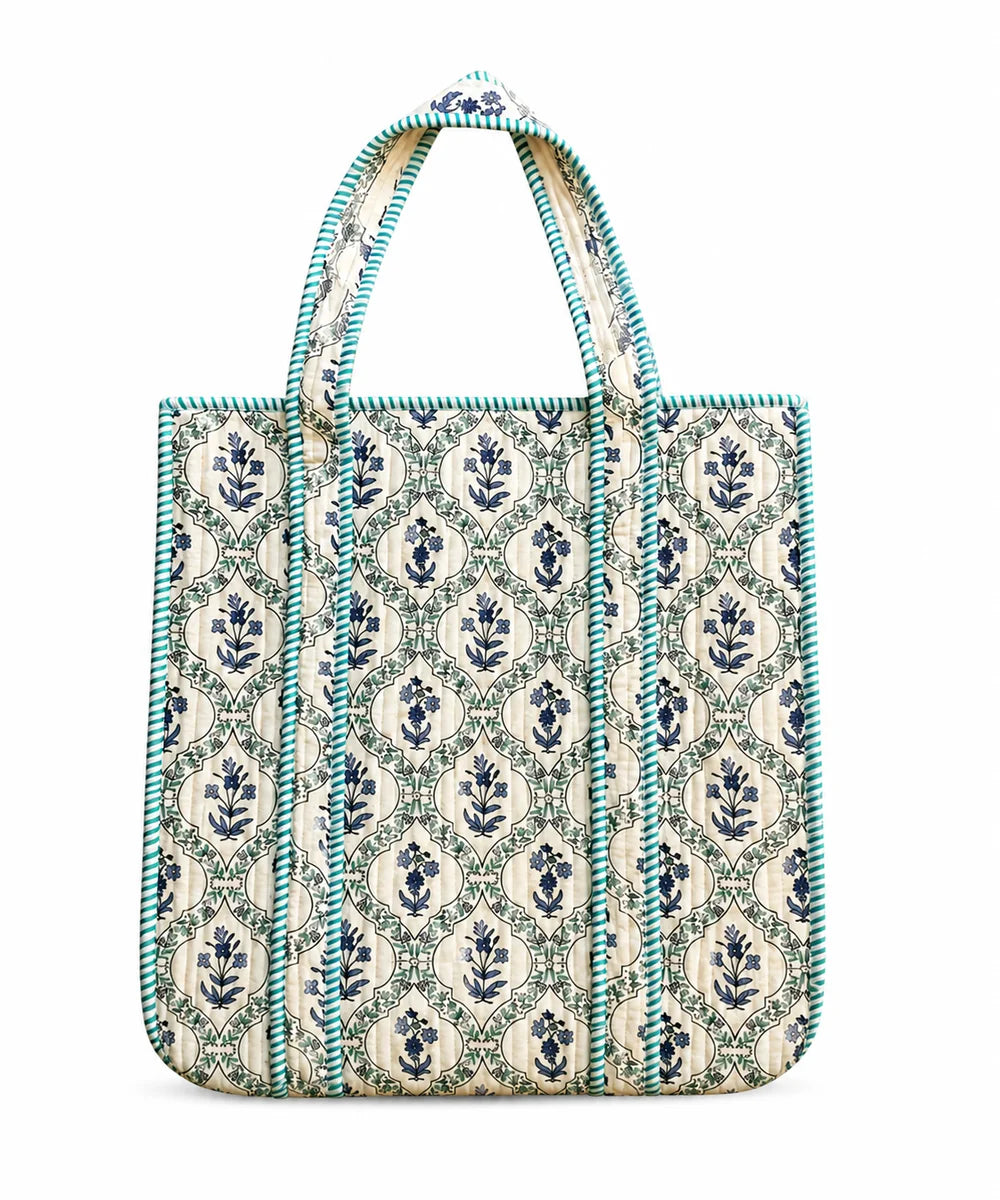 18 Inch Cotton Printed Fabric Tote Bag – Stylish & Spacious Everyday Carry Bag