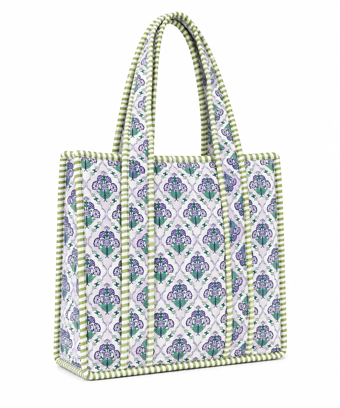12 Inch Handblock Cotton Printed Fabric Tote Bag – Stylish & Spacious Everyday Carry Bag