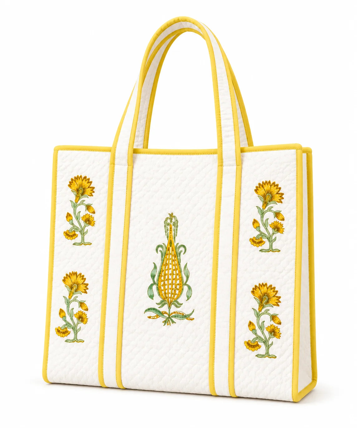 18 Inch Handblock Cotton Printed Fabric Tote Bag – Stylish & Spacious Everyday Carry Bag