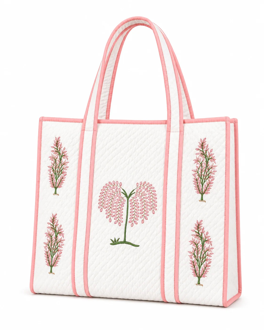 18 Inch Handblock Cotton Printed Fabric Tote Bag – Stylish & Spacious Everyday Carry Bag