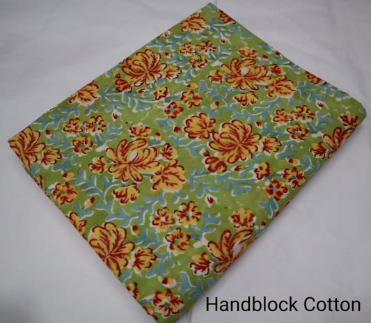 Handblock Printed Natural dye  Soft Cotton fabrics