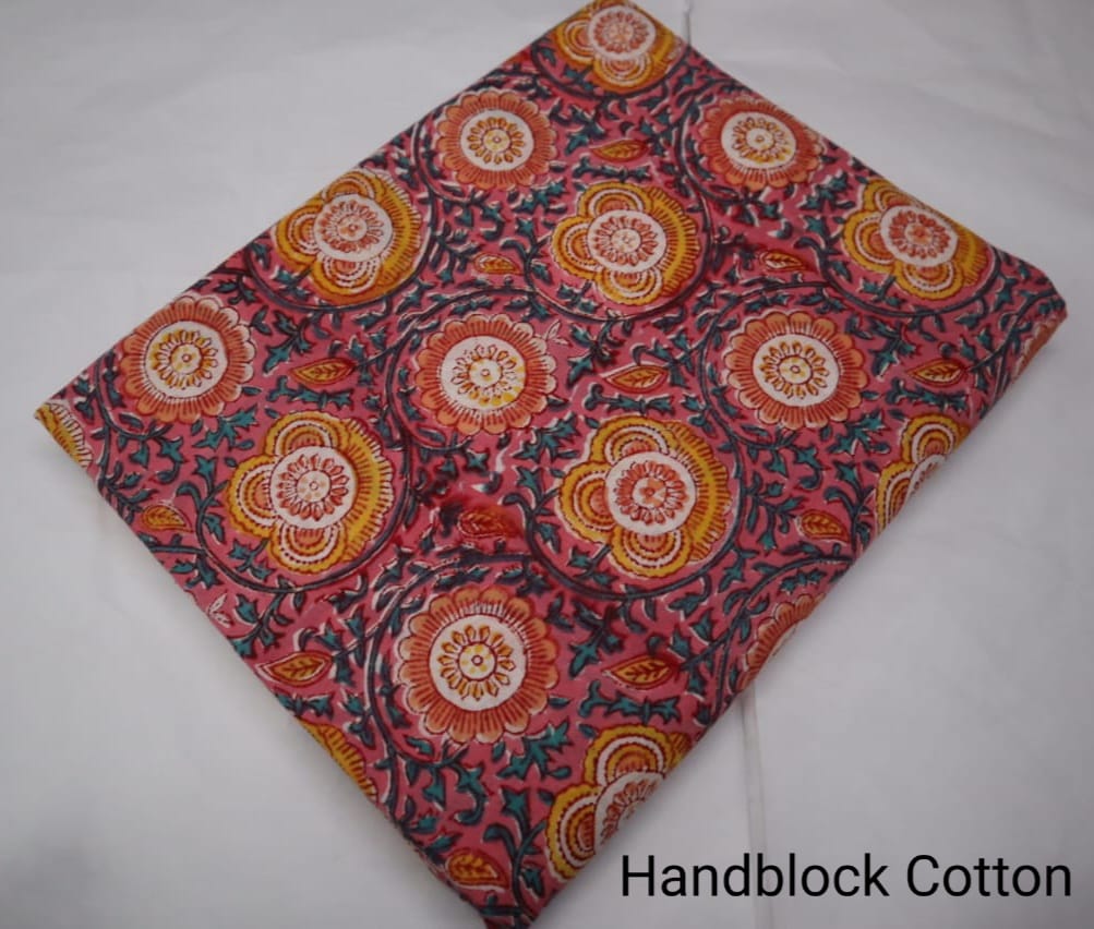 Handblock Printed Natural dye  Soft Cotton fabrics