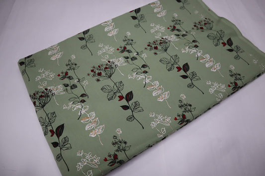Screen Printed Green Pure Cotton fabric-fabric bazaar-