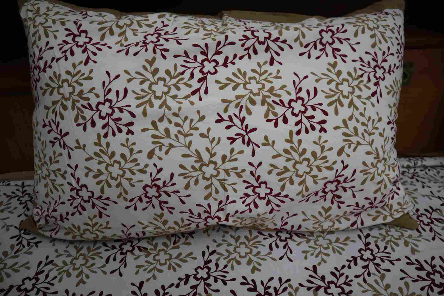 Pure Cotton White Jaipuri Bedsheets for Double Bed with Pillow Covers, 90" x 108" King Size, 180 TC, Breathable and Skin Friendly
