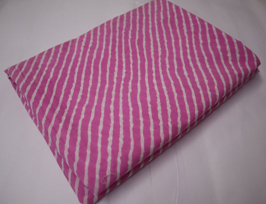 Screen Printed Leheriya Pink Pure Cotton Cambric fabrics