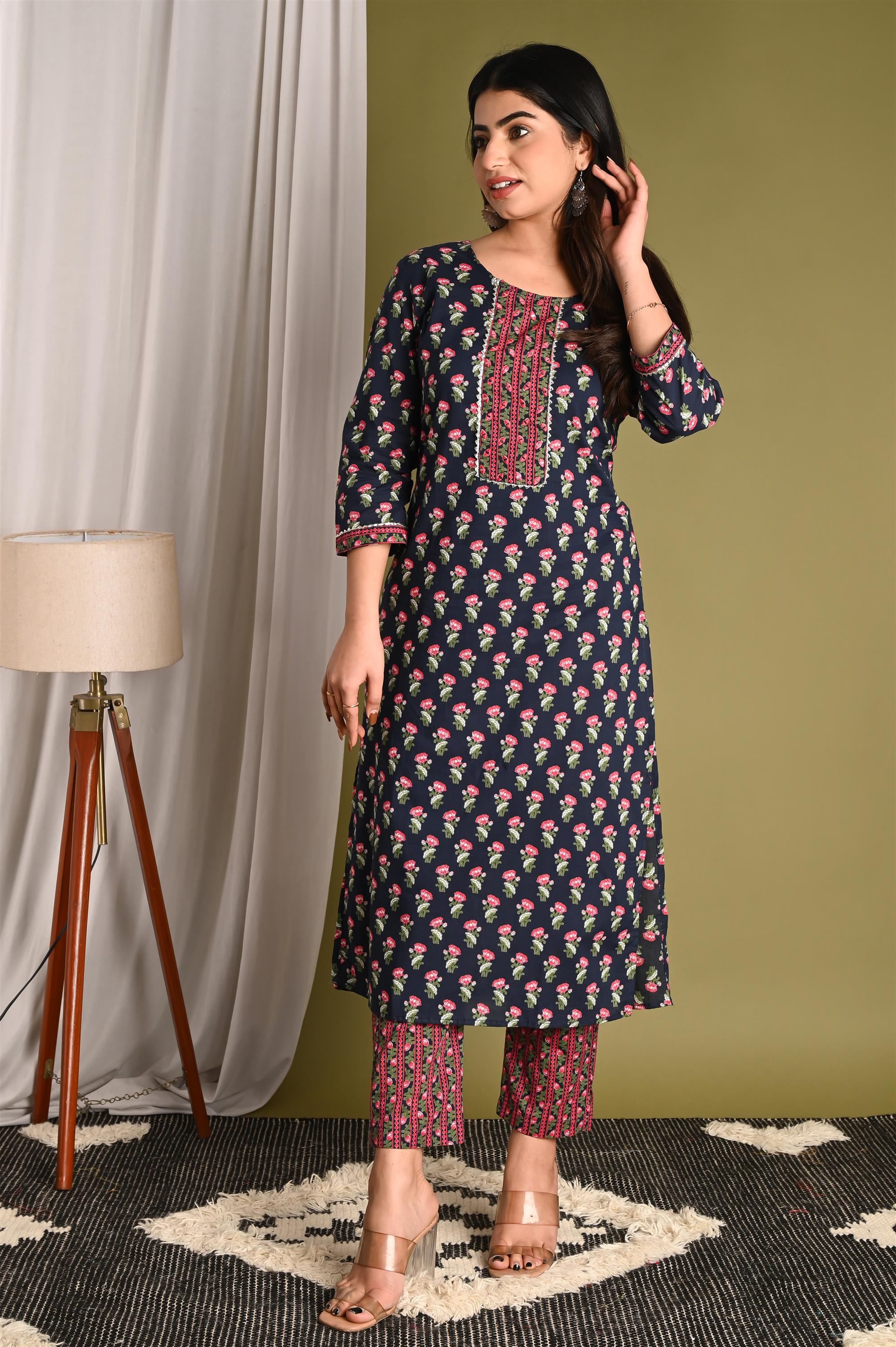 Kurtis Rudd Cotton Kurtis With Pant For Women