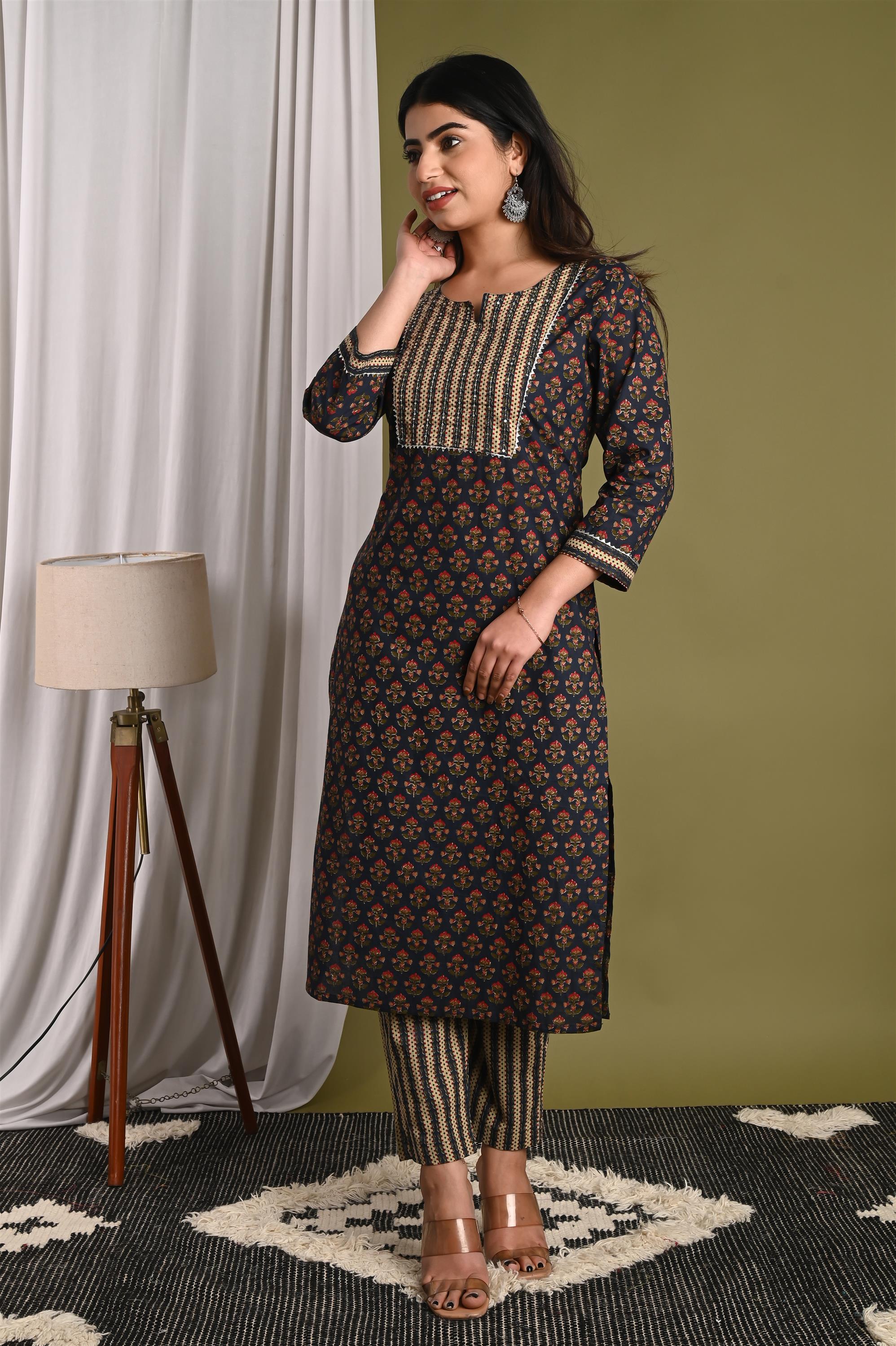 Kurtis Rudd Cotton Kurtis With Pant For Women