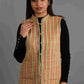 Winter Green Sleeveless Reversible Jaipuri Cotton Quilted Jackets For Women