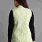 Winter Pista Green Sleeveless Reversible Jaipuri Cotton Quilted Jackets For Women